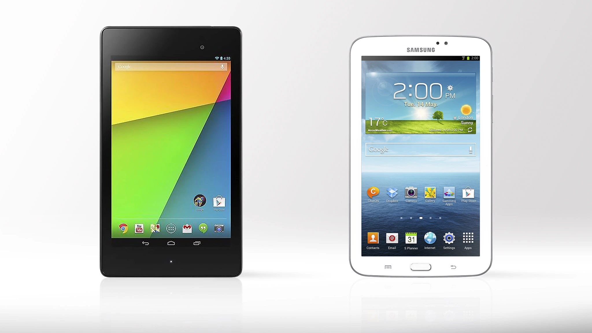 Gizmag compares the specs (and other features) of the new 2nd-gen Nexus 7 and Samsung's Galaxy Tab 3 7.0