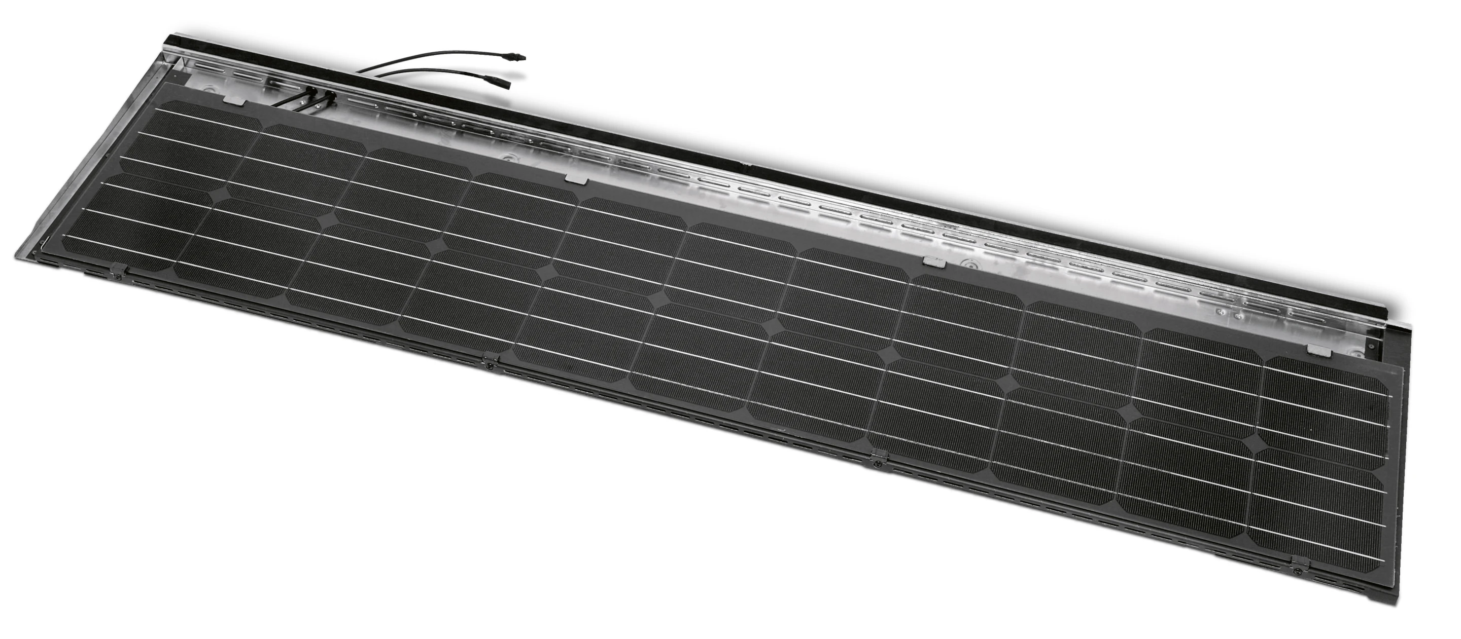 A single panel is four tiles in size and can generate up to 55 W of electrical power