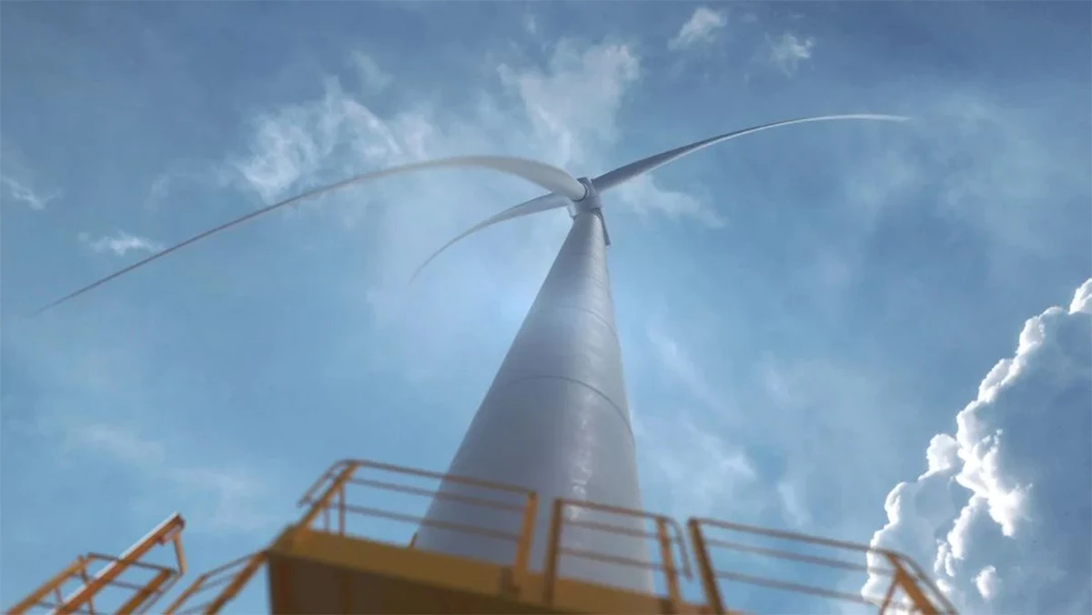 It's hard to imagine just how large these turbines actually turn out to be; shown here is a Siemens Gamesa 14-222 DD that's a lot smaller than the company's latest prototype