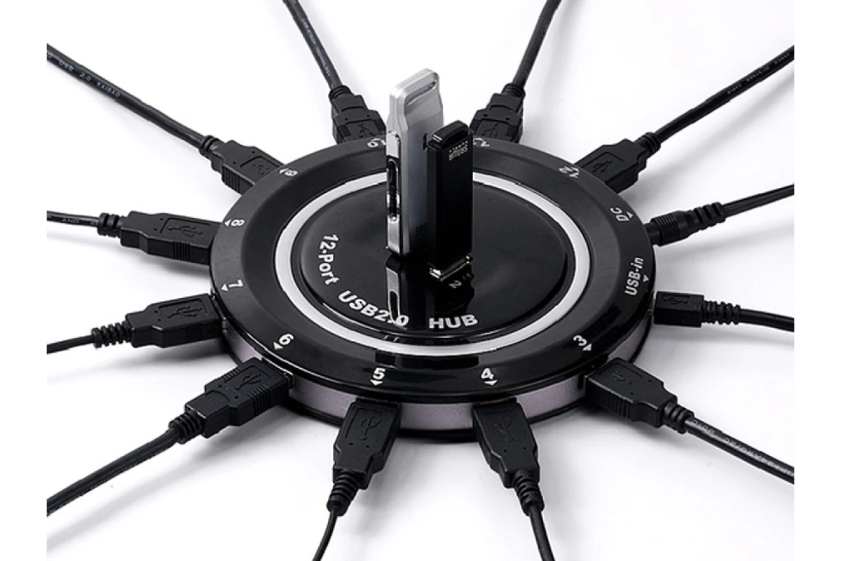 Sanwa's 12-port USB hub demands attention