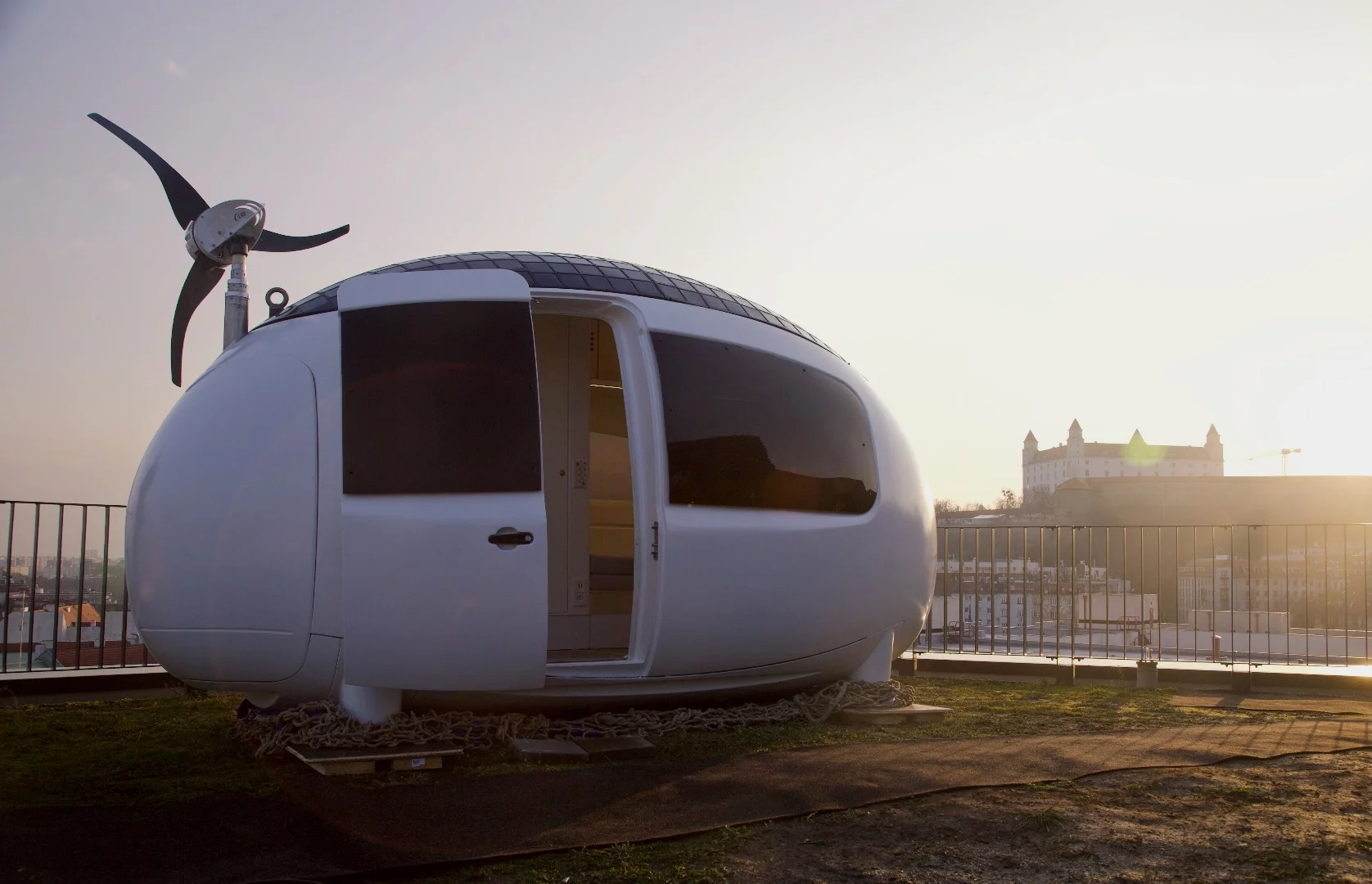 Access to the Ecocapsule is gained by sliding door