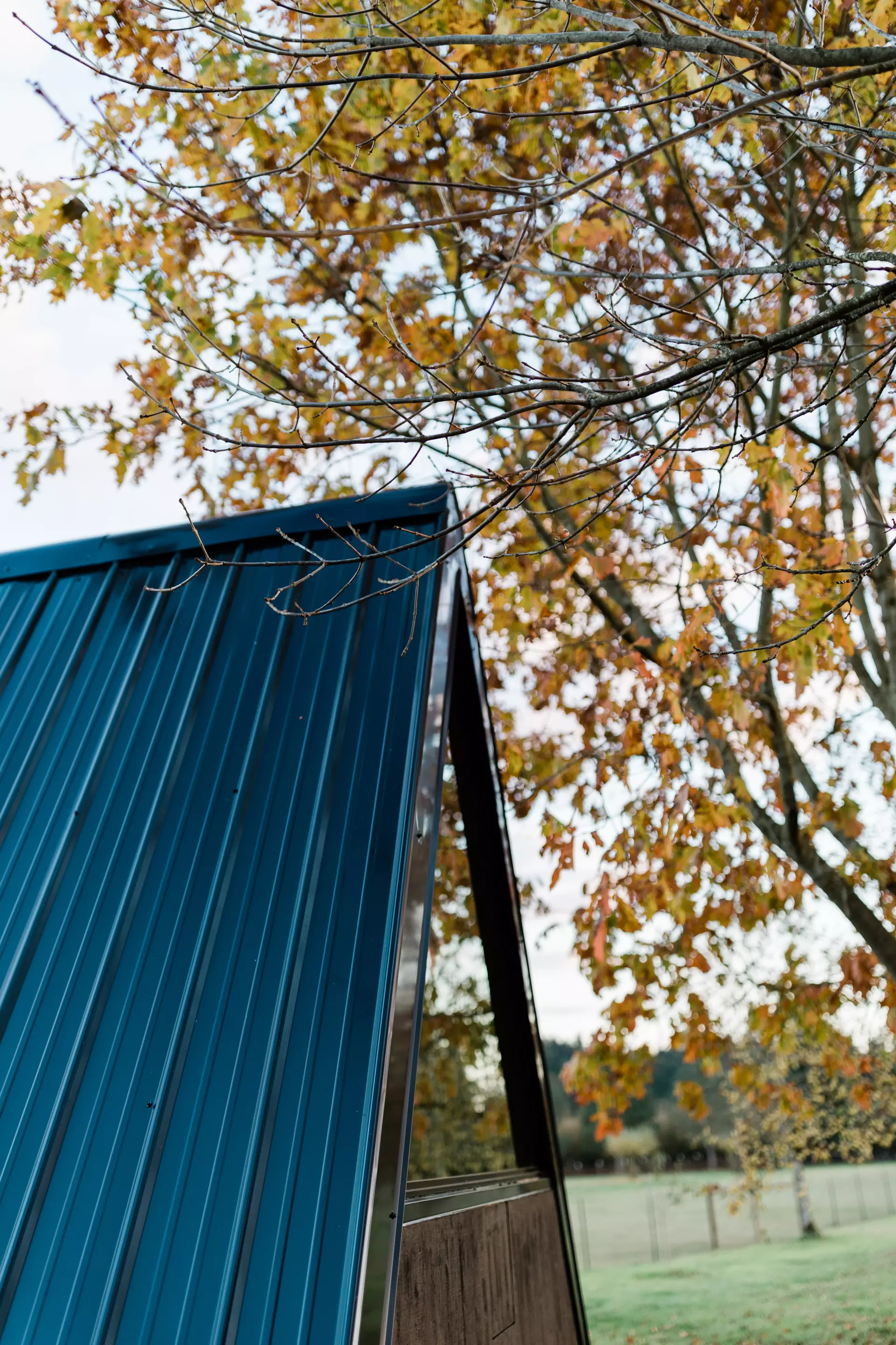 The Bivvi Cabin's exterior is finished in metal to protect it from the elements