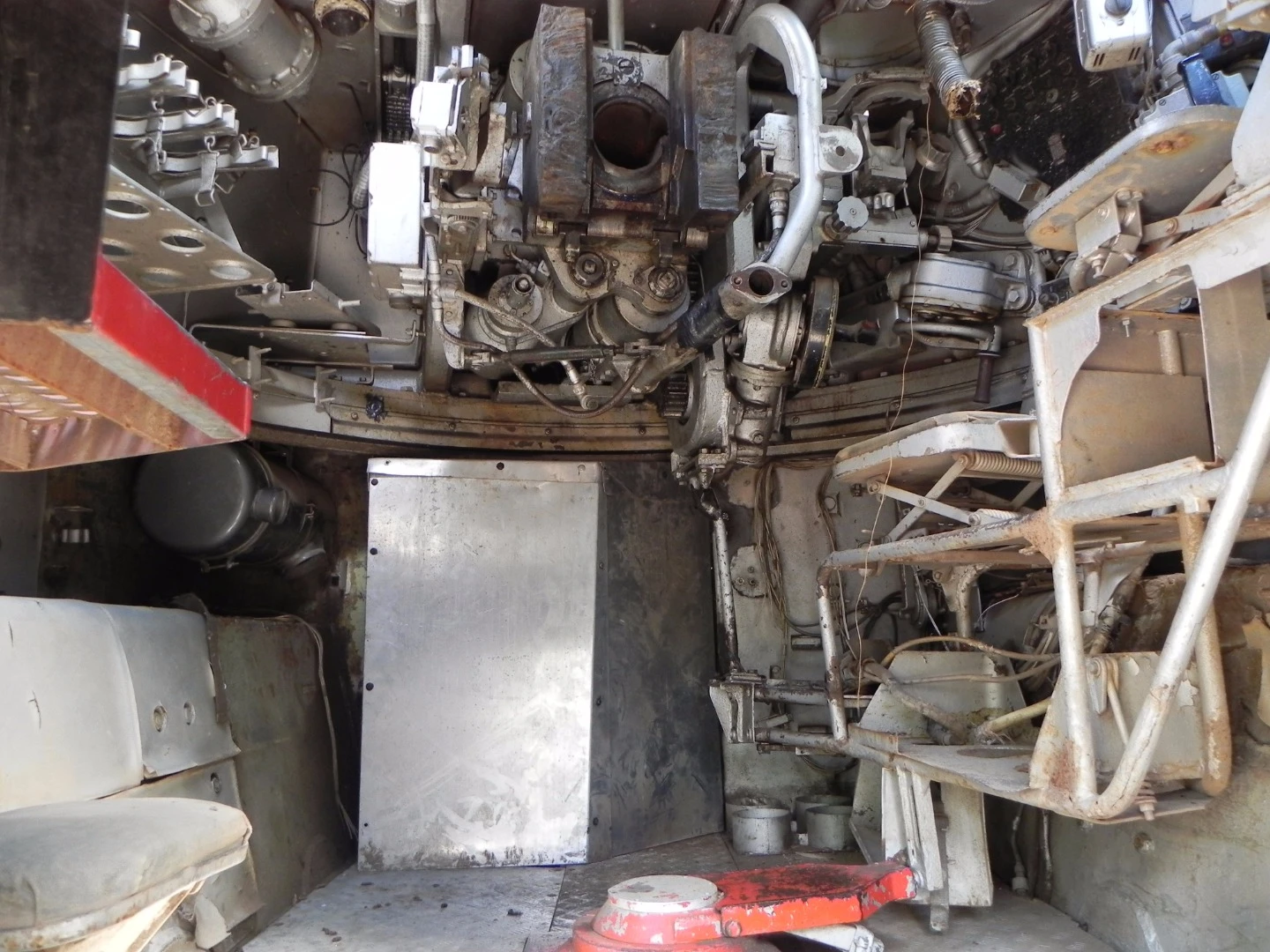 Once inside the Abbot FV433, the loader and ammunition handler can feed the big gun and communicate with the other crew and other units through helmet-mounted comm gear