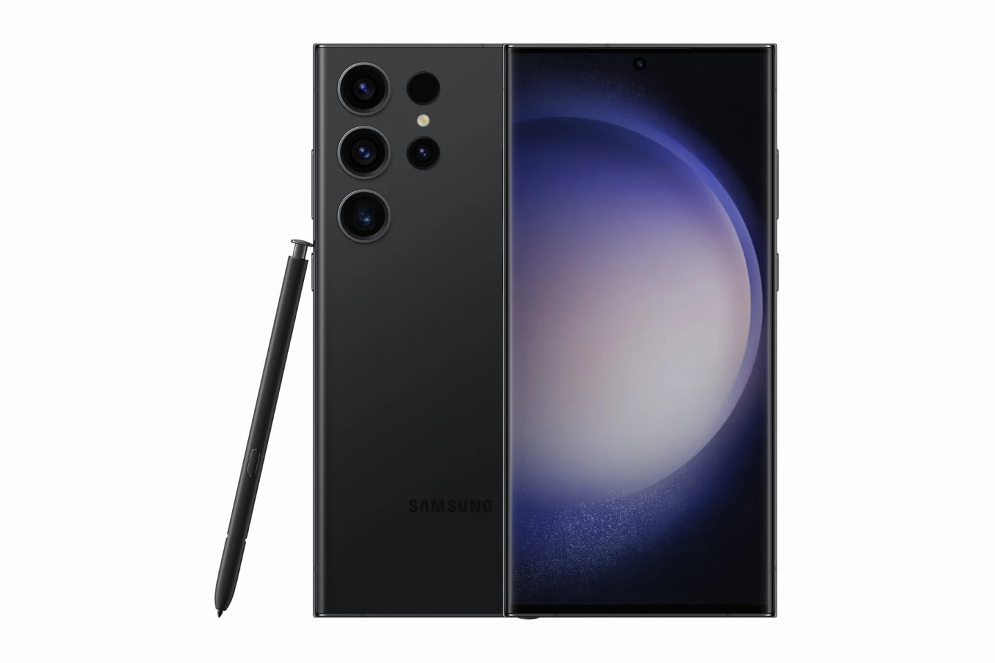 The Galaxy S23 Ultra model boasts a 6.8-inch AMOLED Edge screen with a 12-MP hole-punch selfiecam, and comes with a S Pen that can be housed within the body