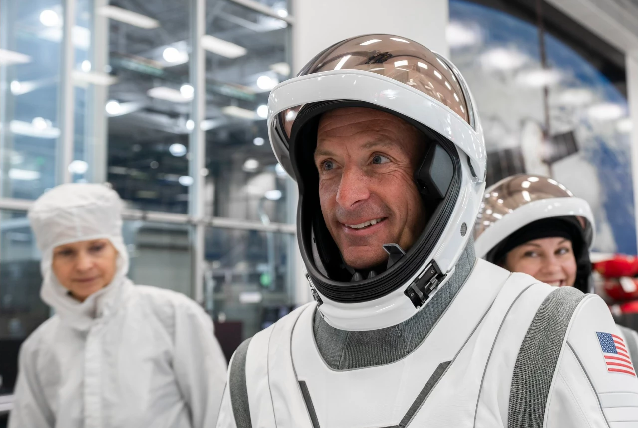 The new suit has a 3D-printed helmet