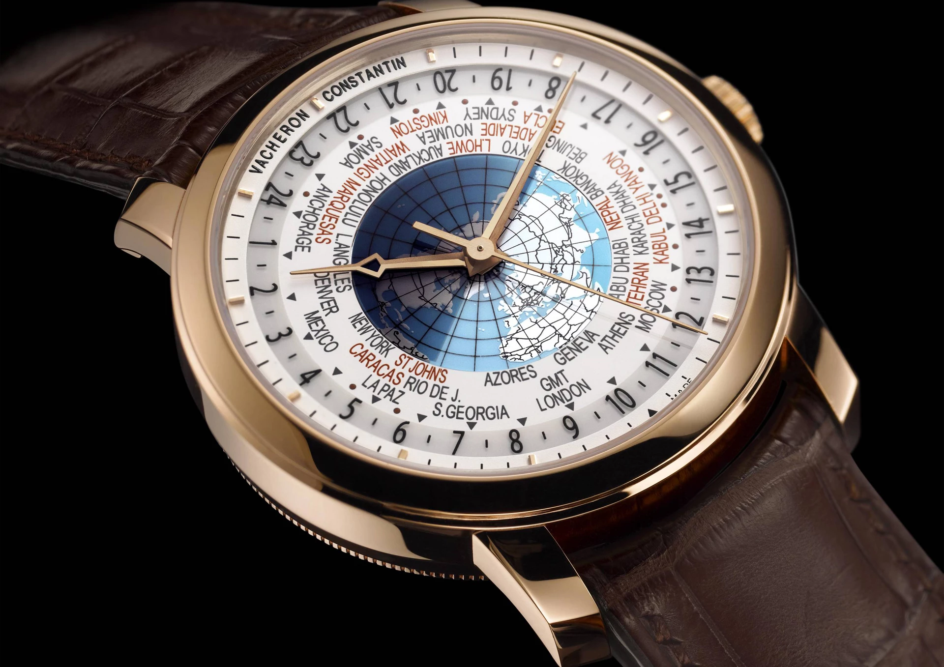 Vacheron Constantin's Patrimony Traditionnelle World Time model tells the time in all the world's 37 time zones