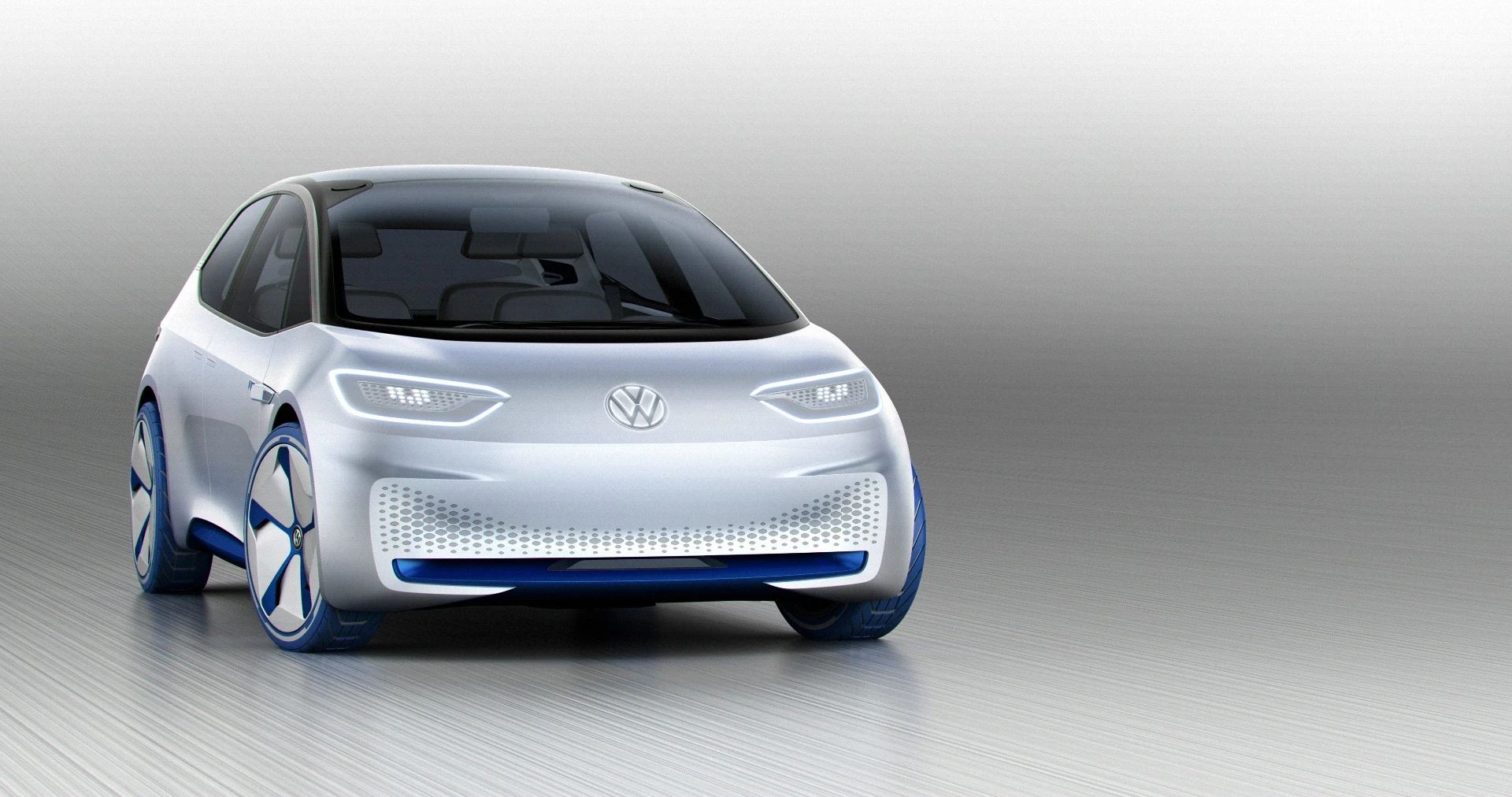 The Volkswagen ID concept's eyes can move to "look at" approaching pedestrians