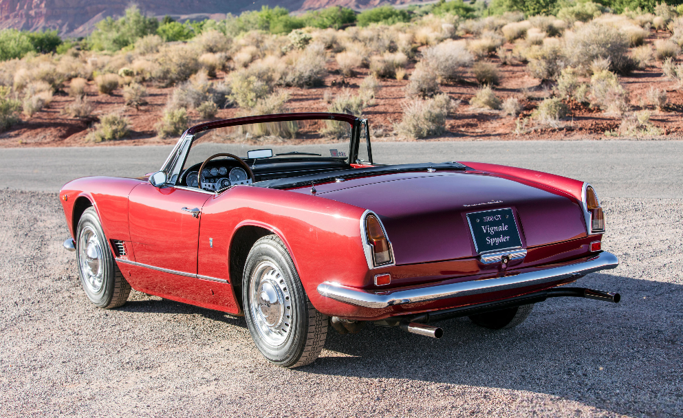 2018 Monterey Car Week Auction Report | 1961 Maserati 3500 GT Spyder | Estimate: from $650,000 to $800,000 | Failed to reach reserve price. High bid: $580,000 | Auction: Bonhams | Lot 46 | Official Description
