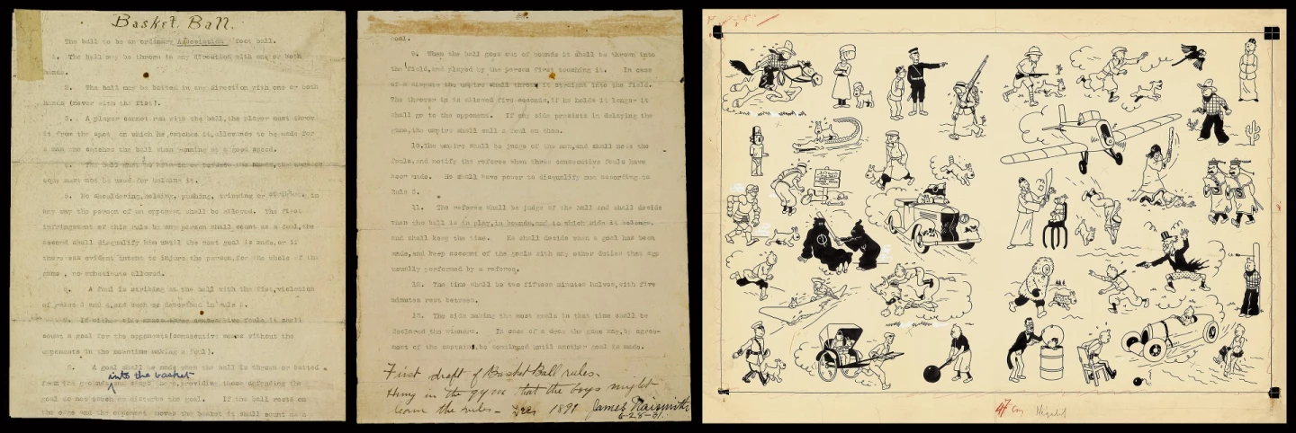 The marketplace deemed it slightly more valuable than Beethoven's handwritten manuscript of his Ninth Symphony ($3,481,991 – £2,130,000 - second from left in above image) and the world's most expensive comic book art, De Garde Bleu ($3,618,566 – €2,654,400), one of Hergé's Adventures of TinTin (above right).