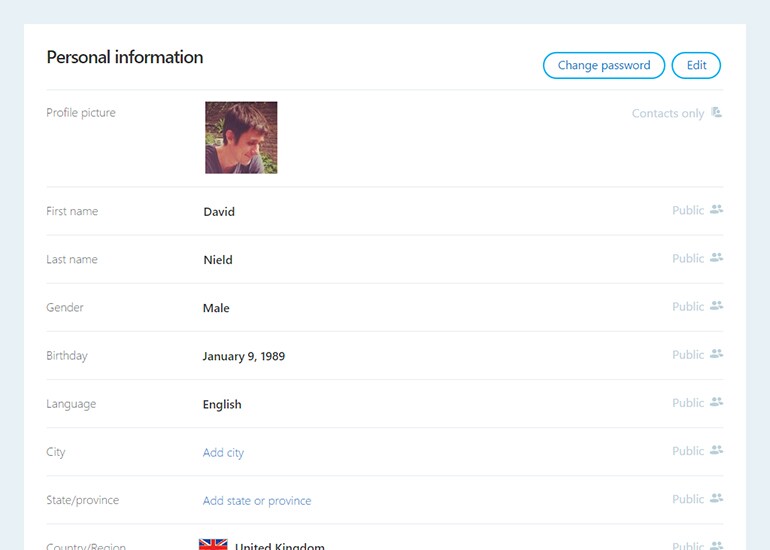 Check which parts of your profile are public