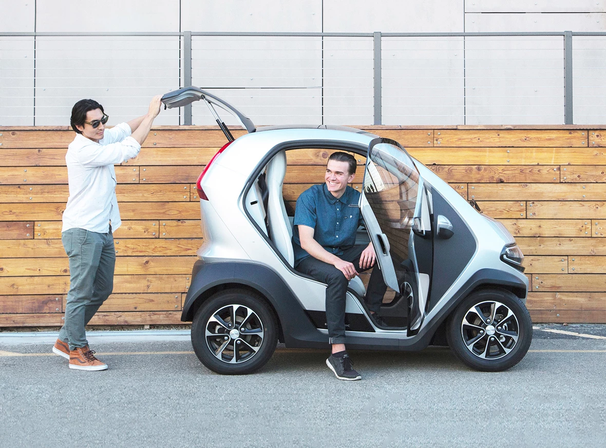 The Eli Zero seats two and has room in the trunk for groceries or a gym bag