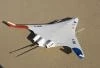 Boeing's Blended-Wing Body (BWB) X-48B prototype at Rogers Dry Lake, adjascent to NASA DFRC. Photo by Tony Landis, Boeing.