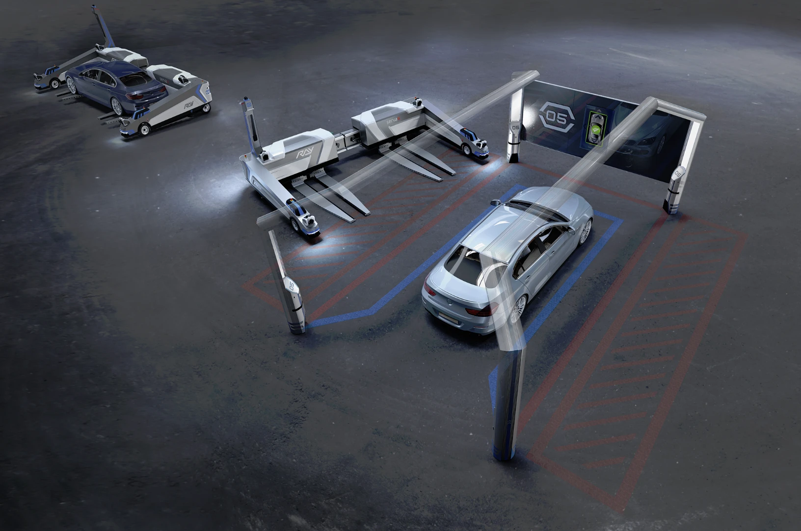 "Ray" is claimed to be the world's first autonomous robot parking system