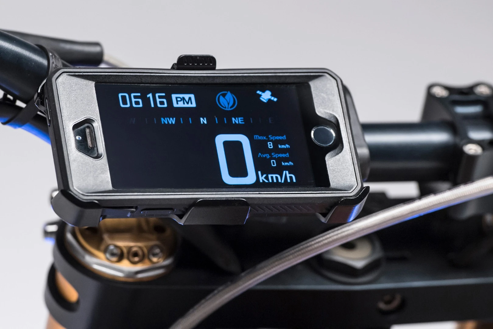 Aero E-Racer: uses an iPhone as the dash, with the fingerprint sensor as the ignition button