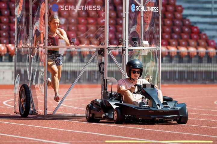The Airshield allows runners to train without any air resistance