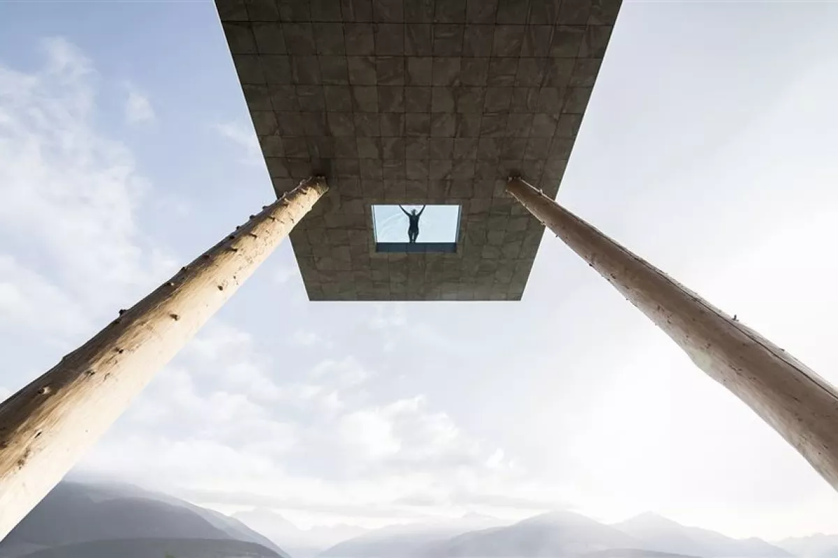 The pool was installed during a renovation of the Hubertus Hotel in South Tyrol, Italy