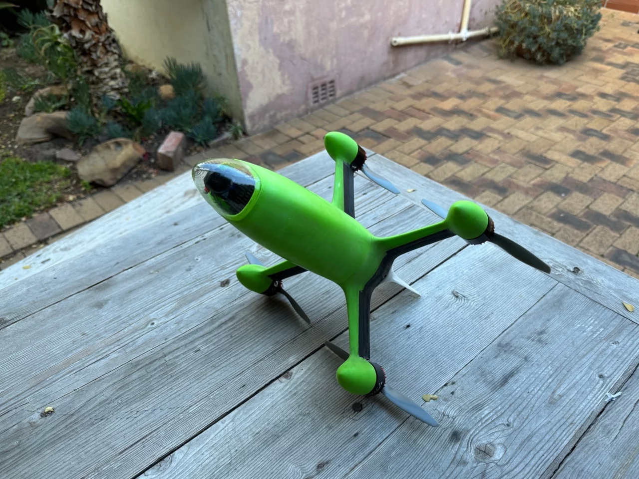 After numerous prototypes burst into flames, Luke and Mark Bell designed and built a battery-powered remote-controlled quadcopter that was clocked at nearly 300 mph