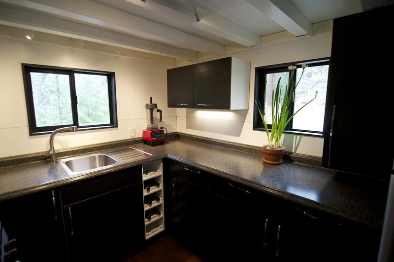 The kitchen has ample worktop space