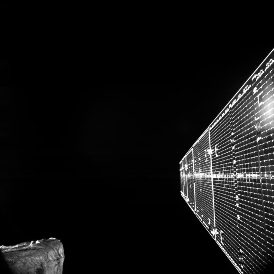 One of the solar panels that powers the T6 ion thrusters as seen by the cameras aboard BepiColombo