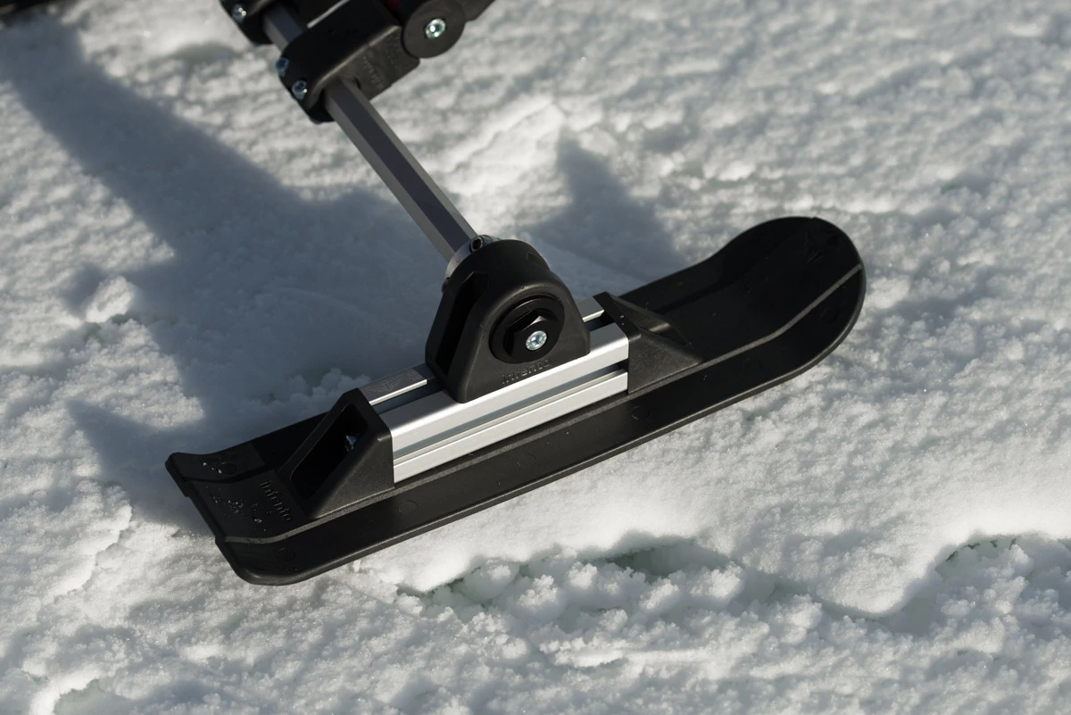 Infento's sleds rely on various sizes and configurations of ski-like runners