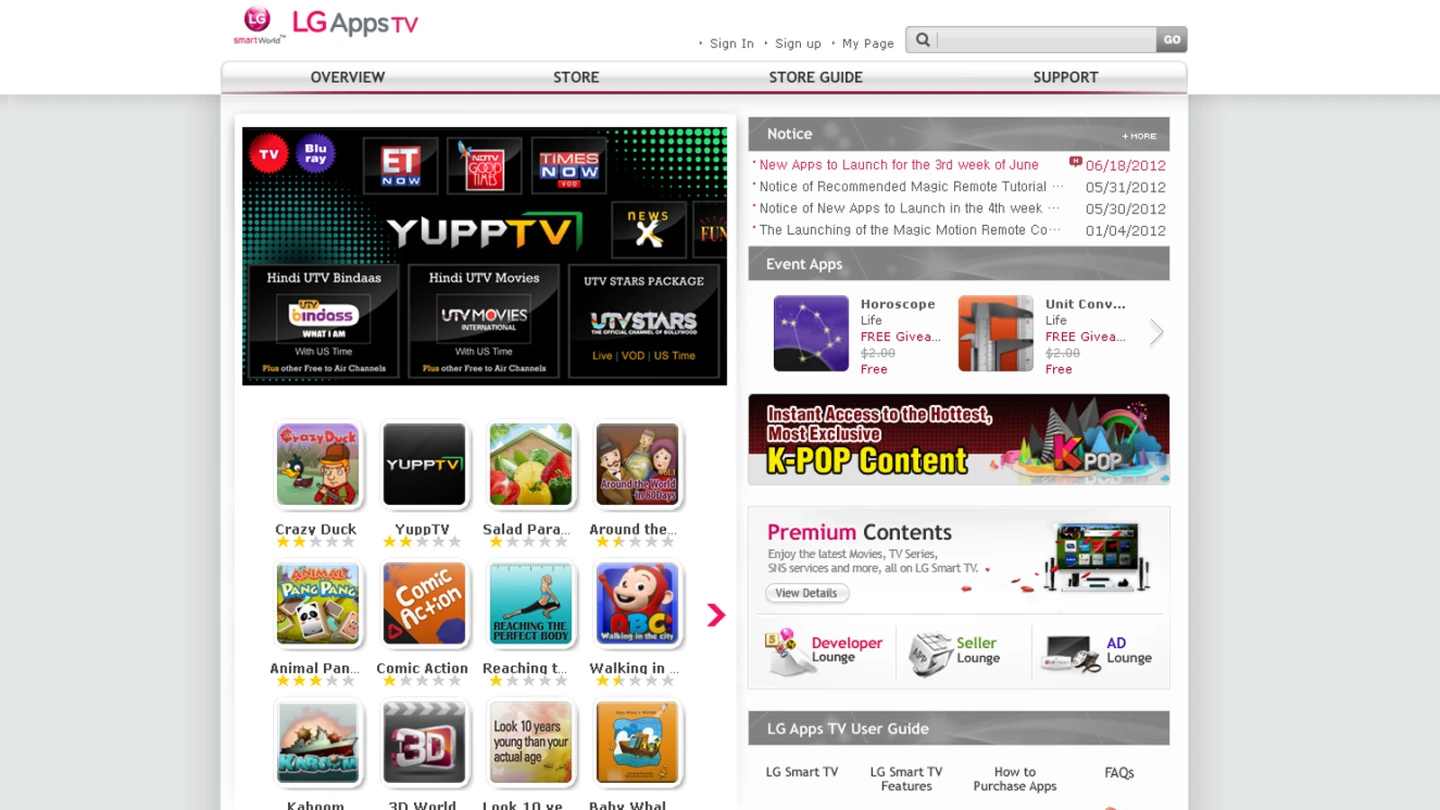 LG has an app store for early adopters of Smart TVs