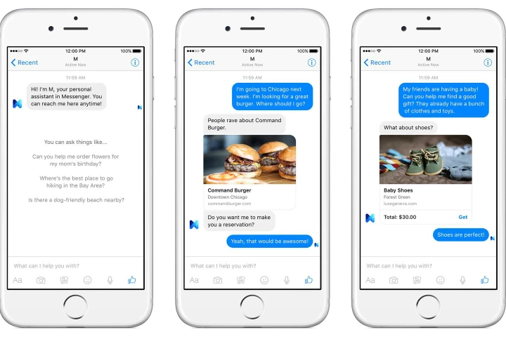 M is said to be powered by artificial intelligence that is trained and supervised by people