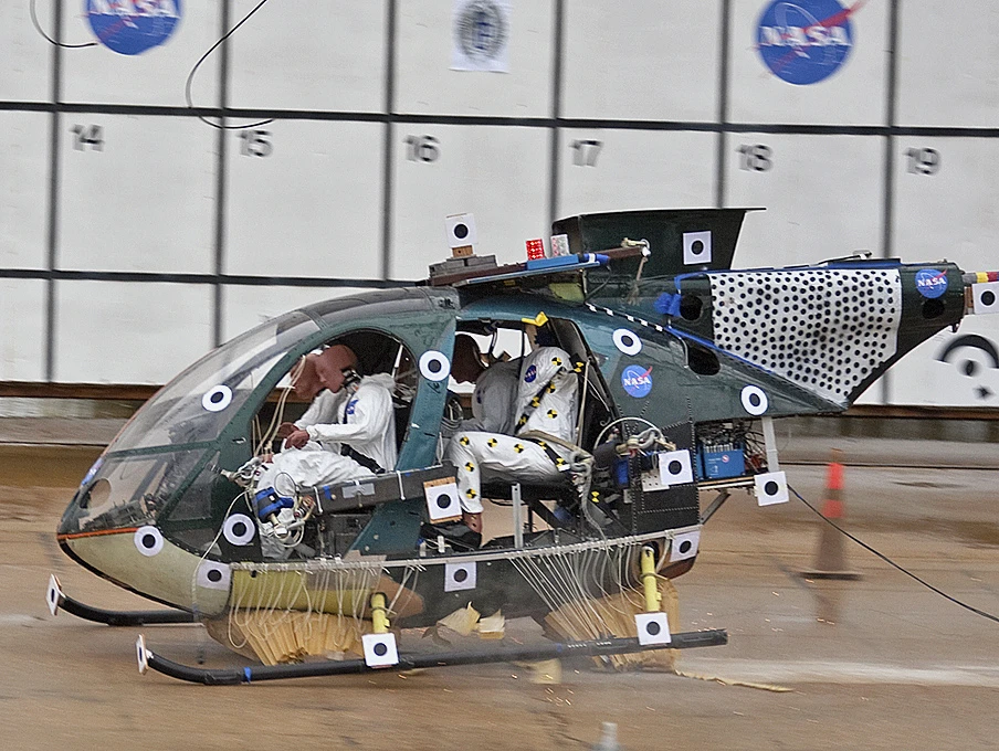 A sort of "honeycomb airbag" created to cushion future astronauts may end up in helicopters to help prevent injuries (Photos: NASA/Sean Smith)