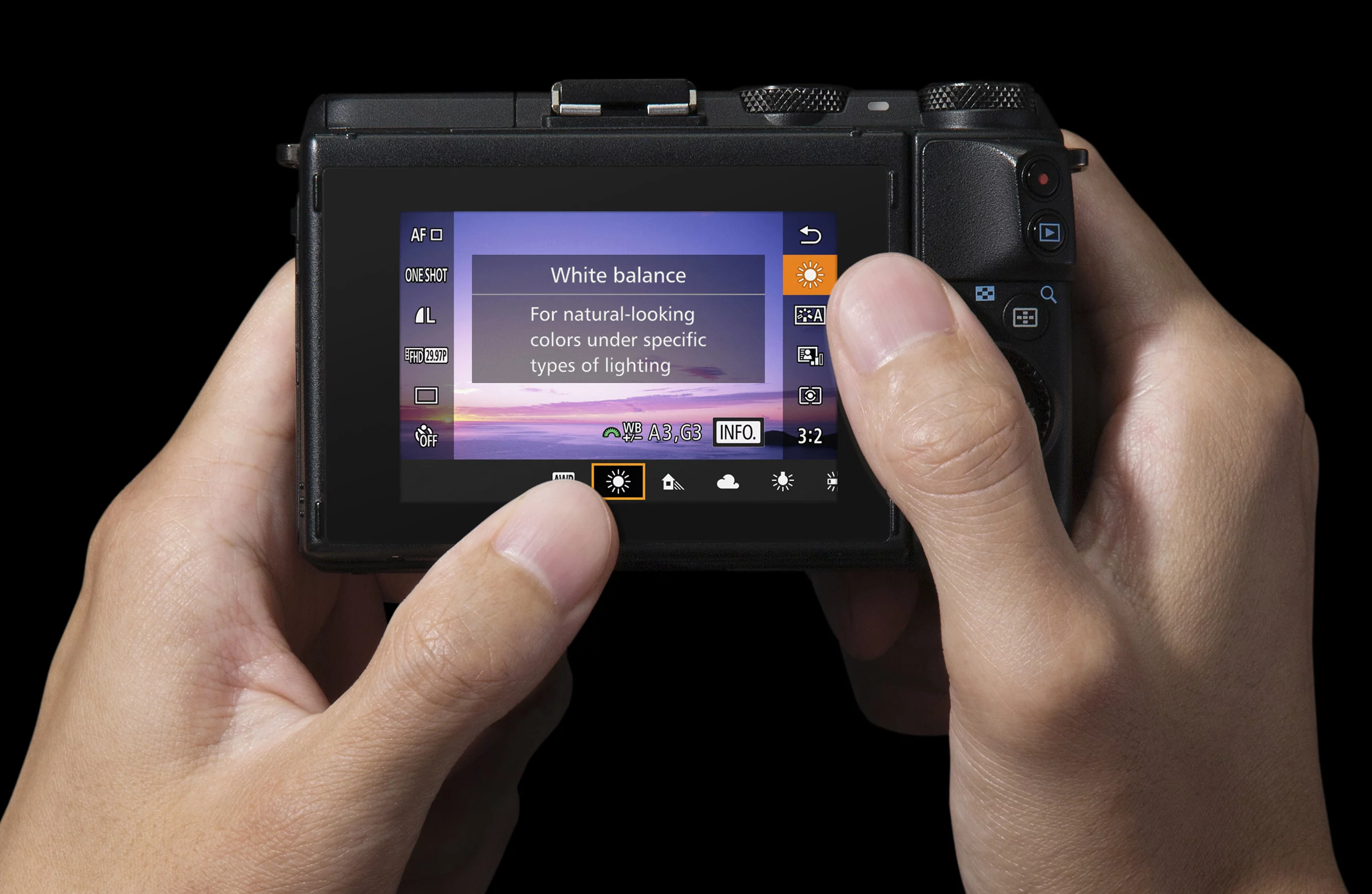 The Canon EOS M3 uses a 49-point Hybrid CMOS AF III autofocus system which has phase detection pixels built onto the imaging sensor
