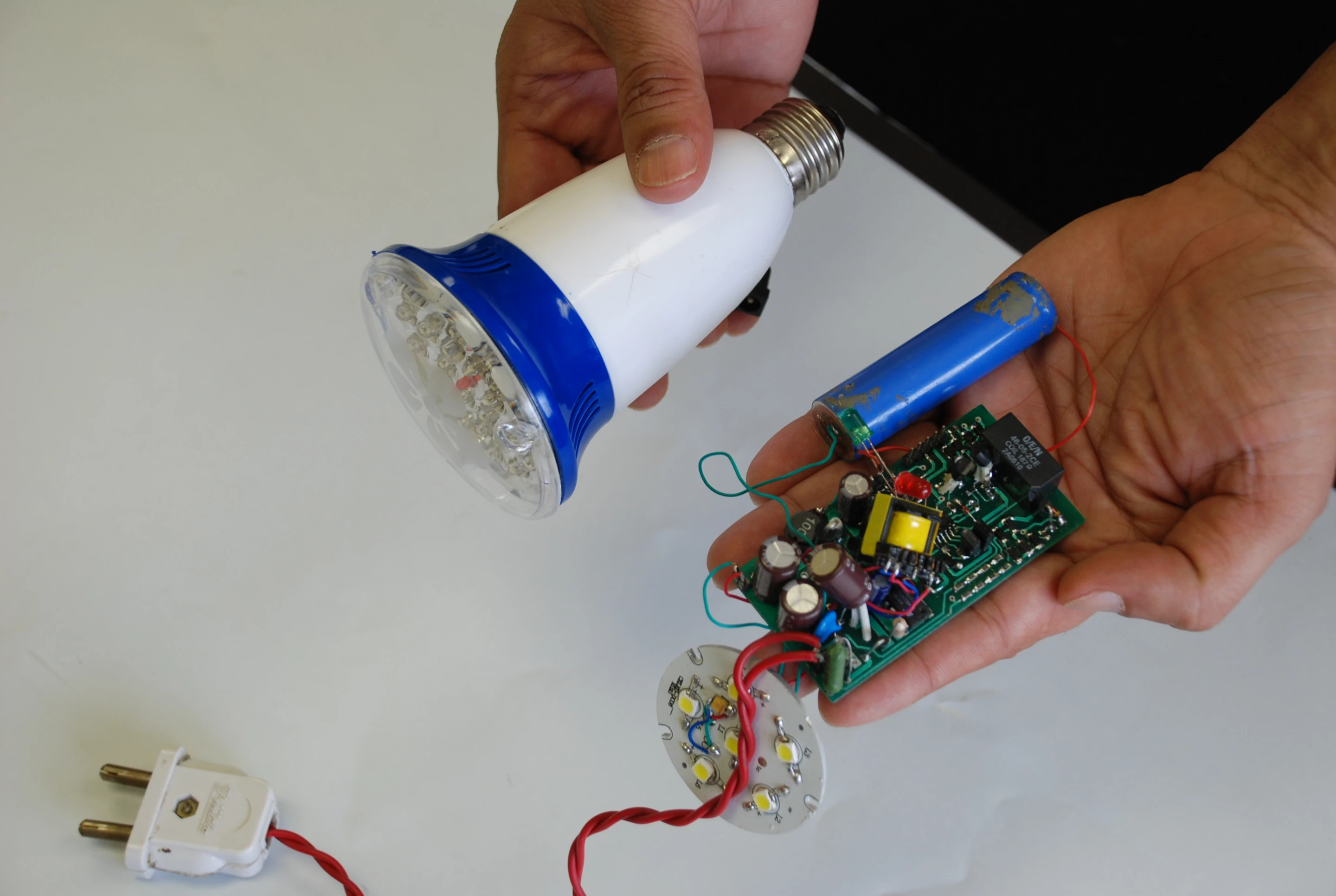 Showing the internal circuitry of one of the SmartCharge prototypes