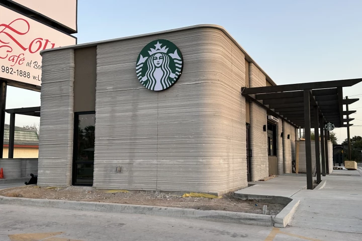 The 3D-printed Starbucks was built using Cobod's BOD2 printer