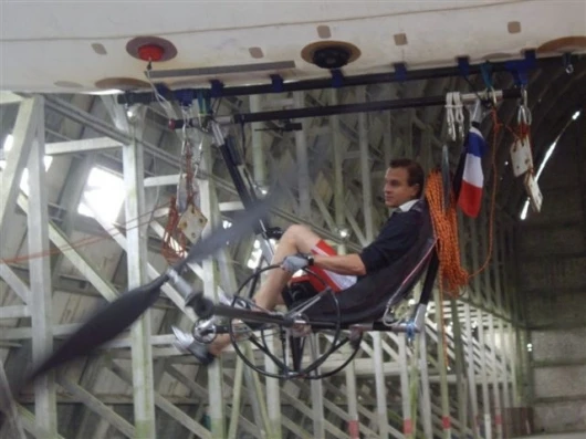 Stephane Rousson's Zeppy - pedal-powered airship.