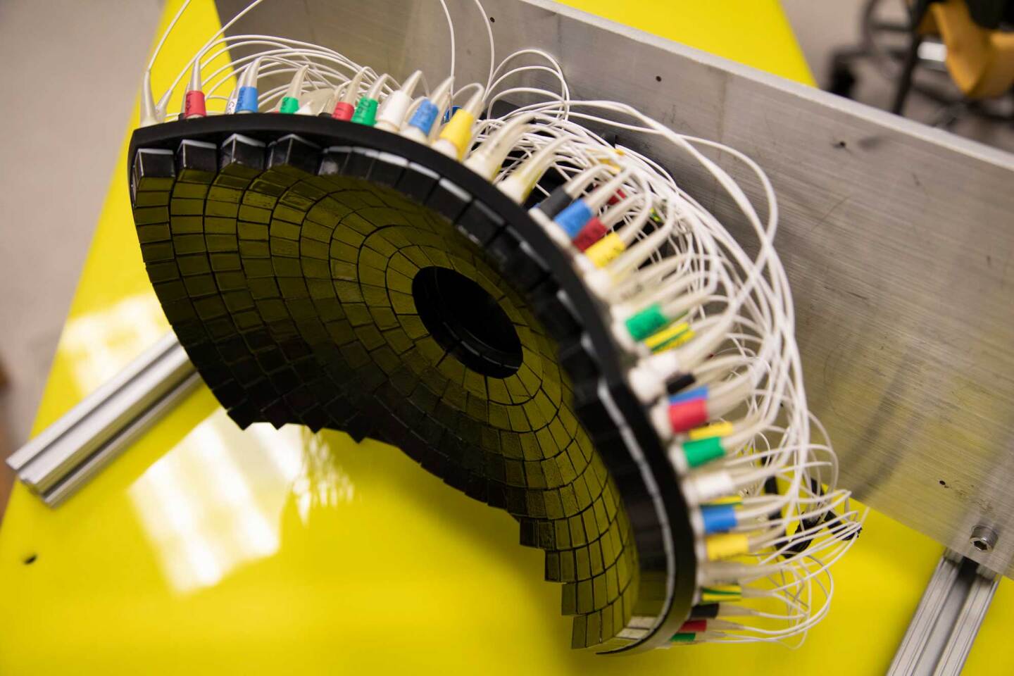 The histotripsy ultrasound array developed by the University of Michigan team to target tumors