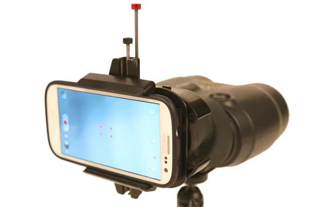 The Snapzoom allows you to attach your smartphone to a pair of binoculars
