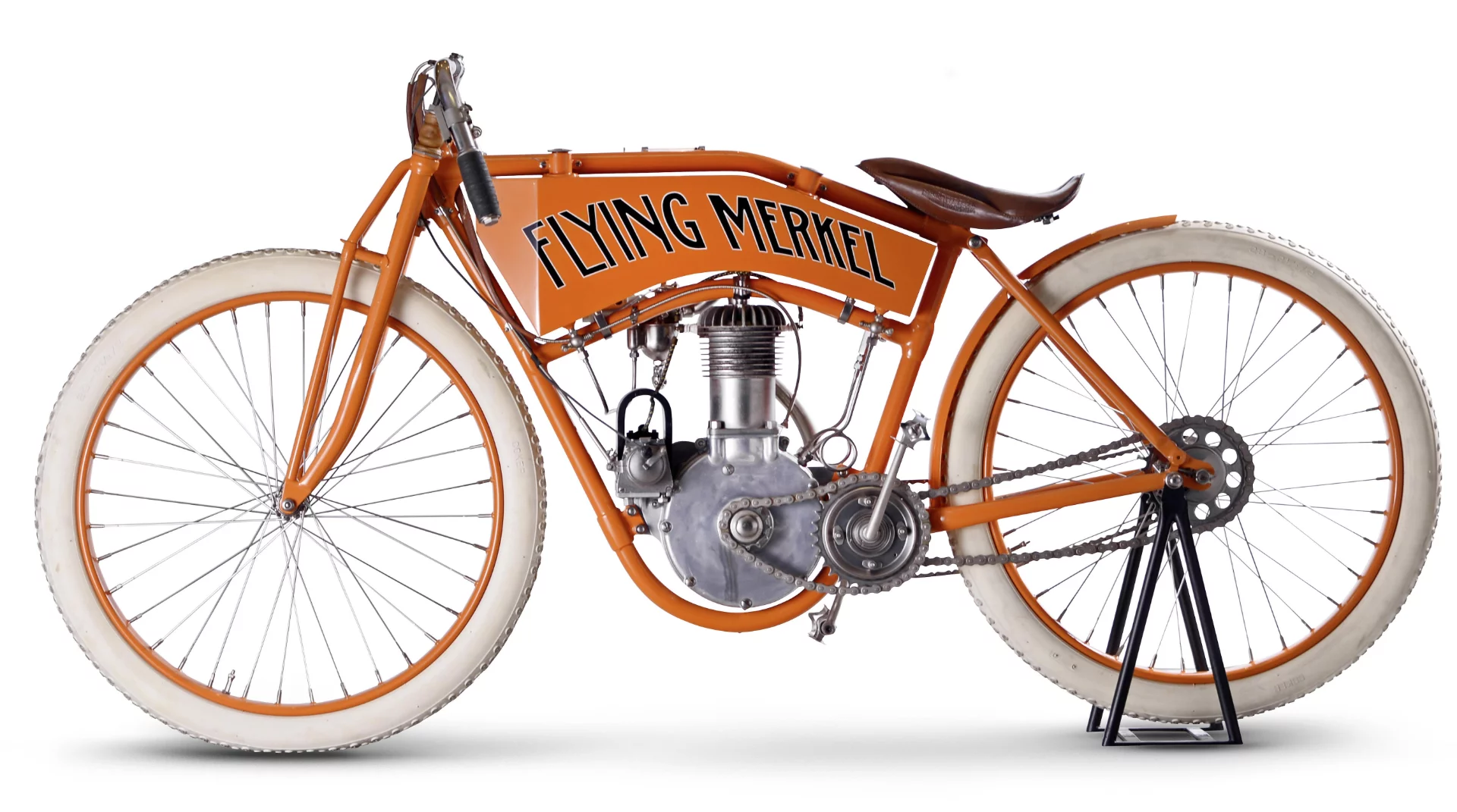 £33,350 ($51,491) - 1911 Flying Merkel 498cc 'Racing' MotorcycleLot 26 at Bonhams Lonatti Collection held on 17 October, 2015Estimate: £16,000 - 20,000 ($25,000 - $31,000)https://www.bonhams.com/auctions/23333/lot/26/