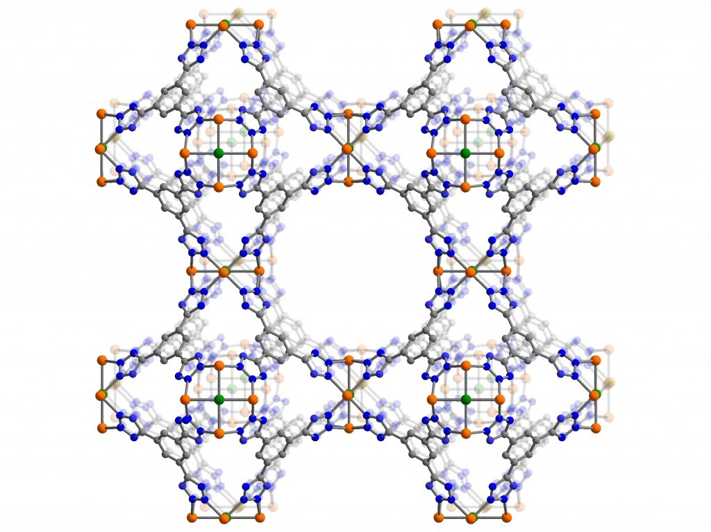 The molecular structure of a metal-organic framework
