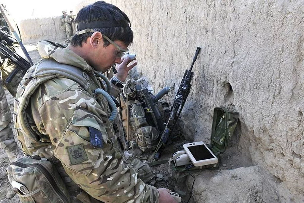 An operator can also use the control unit to pilot the drone directly or input a set of GPS coordinates for it to follow on its own [Image: © Crown copyright]