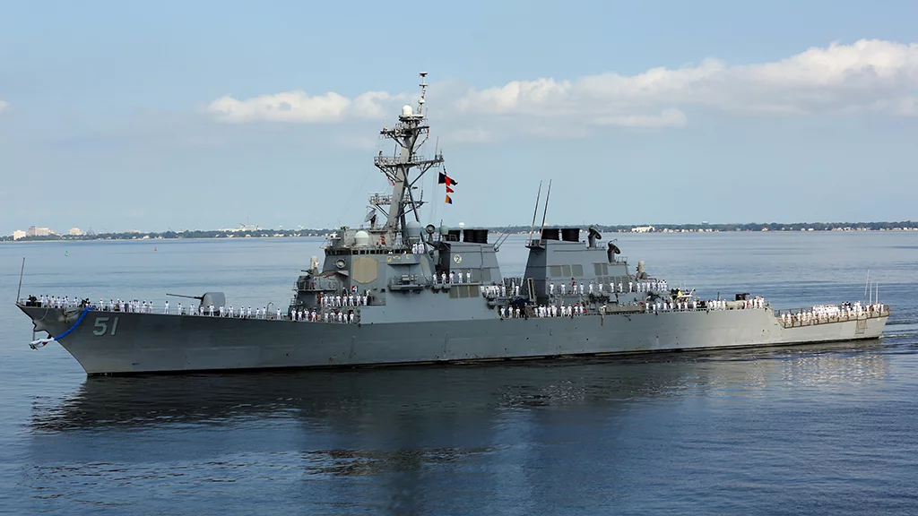 Retrofitting engines on existing Navy ships, like the USS Arleigh Burke pictured here, with RDE technology could improve fuel efficiency (Image: U.S. Navy/Mass Communication Specialist 1st Class Tommy Lamkin)