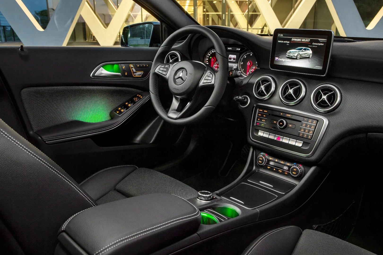 The BlueEfficiency's green credentials are constantly being thrown in your face inside