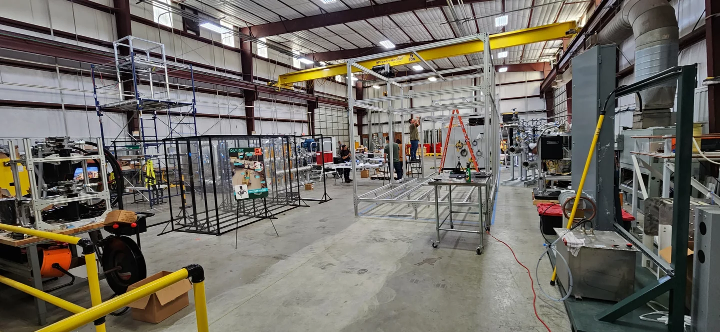 In this building, team members were building out a mock connex container in preparation for putting together the real deal with the incoming 1-MW gyrotron