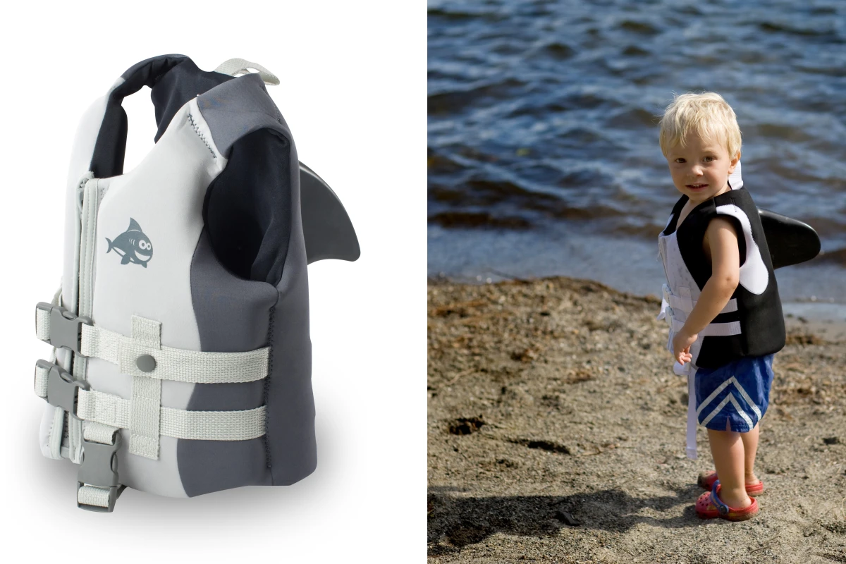 Sea Squirts are life vests for children that let them pretend to be various sea creatures, while also allowing adults to easily lift them from the water(Photos courtesy Opa Cove)