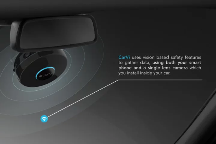 CarVi sticks to the windscreen to add driver assist functionality to nearly any car