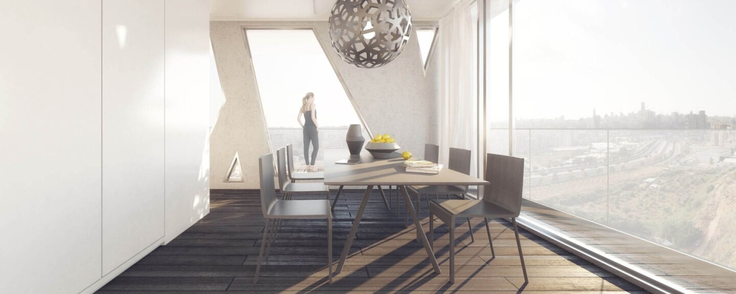 Inside the 13th floor apartment