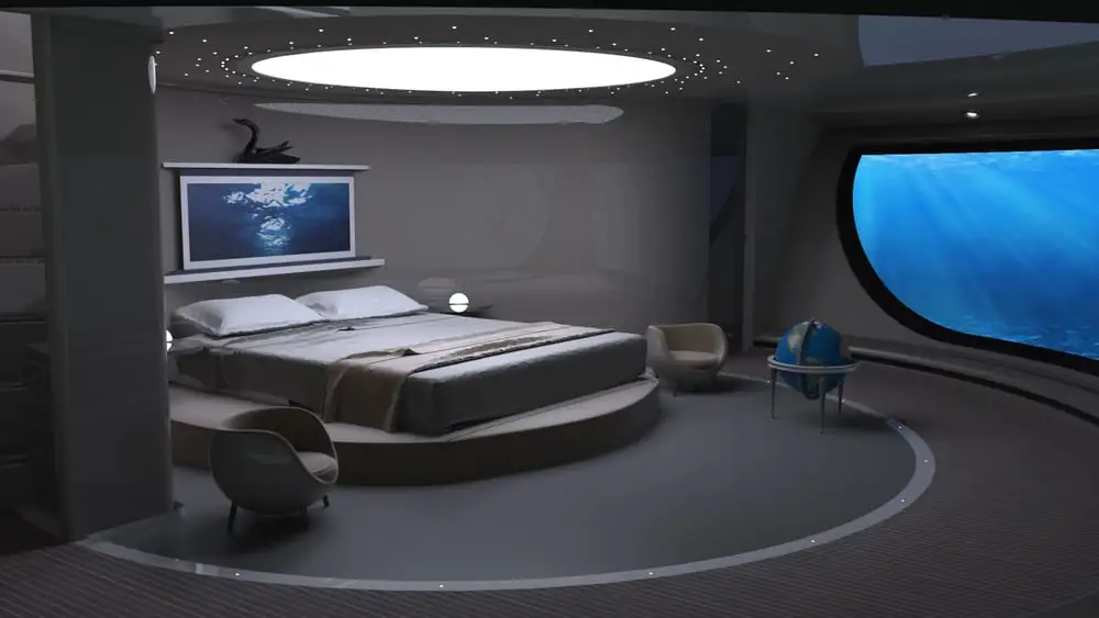 The UFO 2.0 has a beneath-water bedroom