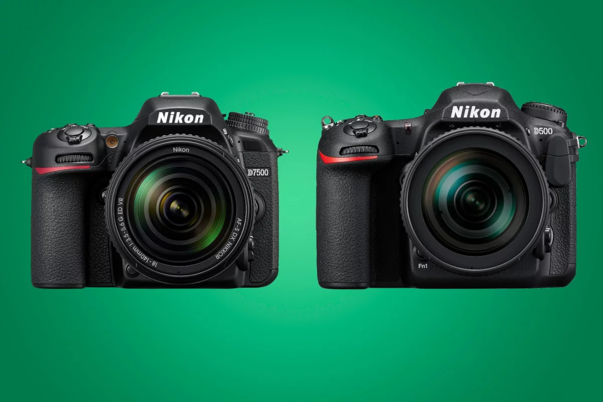 We compare the key specifications of the Nikon D7500 and the Nikon D500 DSLRs