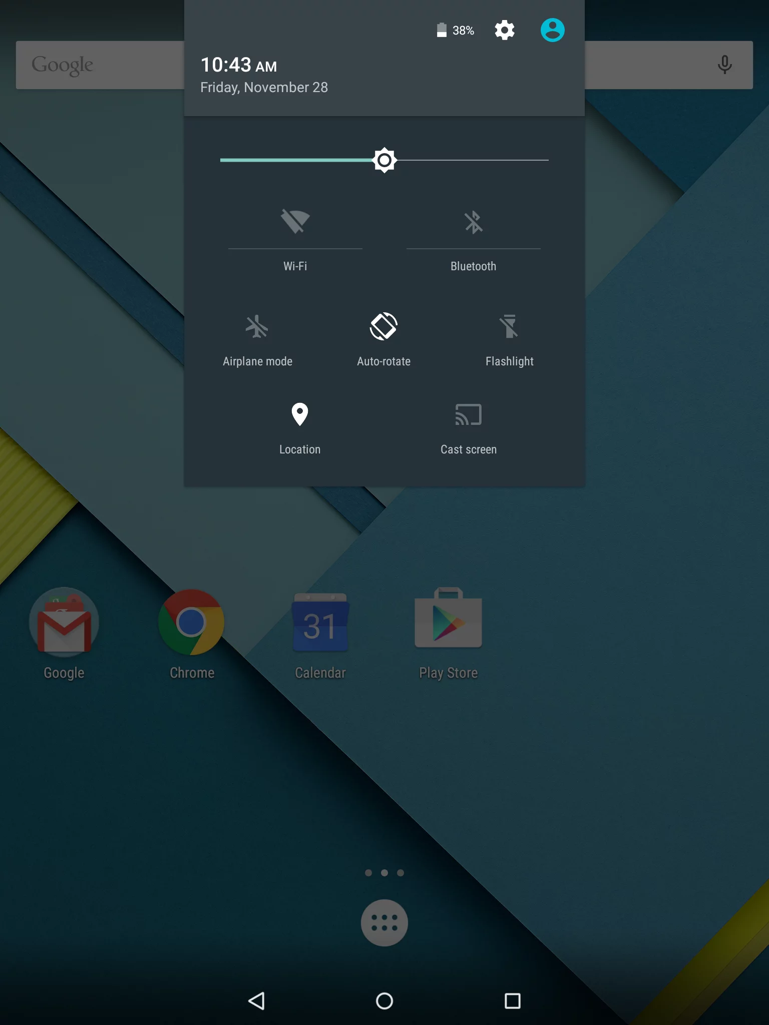 There are new shortcuts to a flashlight and screen Casting