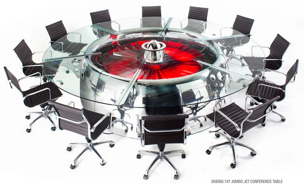 MotoArt's Boeing 747 Jumbo Jet Conference Table