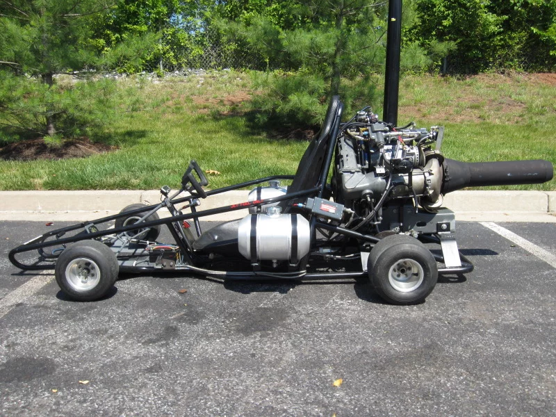 Seth Kettleman's custom-built jet-powered go-kart