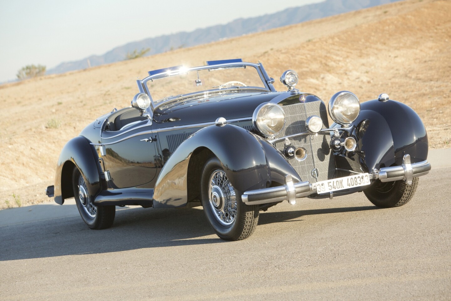 Only 25 540 K Special Roadsters were made and very few have survived. This car is quite possibly the last one built, and boasts a fully unique, owner-commissioned design, built by the Mercedes-Benz factory's Sindelfingen works with features that elegantly bridge the gap between 1930s elegance and 1950s streamlining. The elite collector car industry will be closely monitoring the price it fetches on January 20.