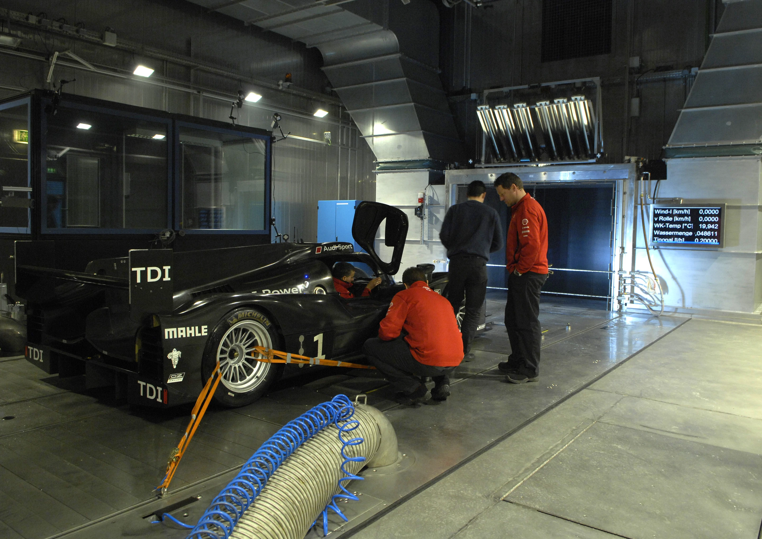 Wind tunnel testing is part of an extremely through design process for Audi Motorsport