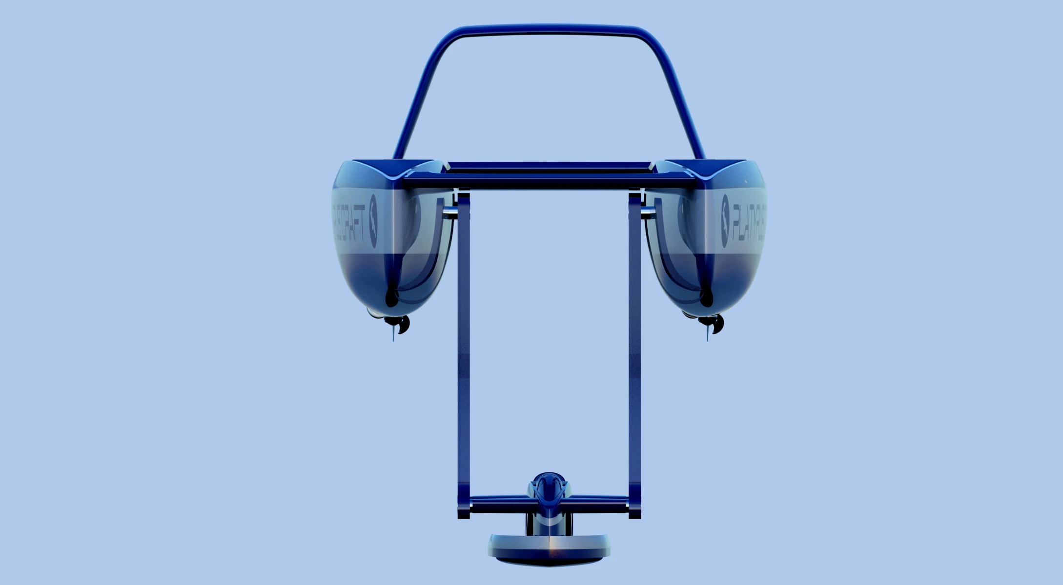 Platypus final design with central pod lowered front view